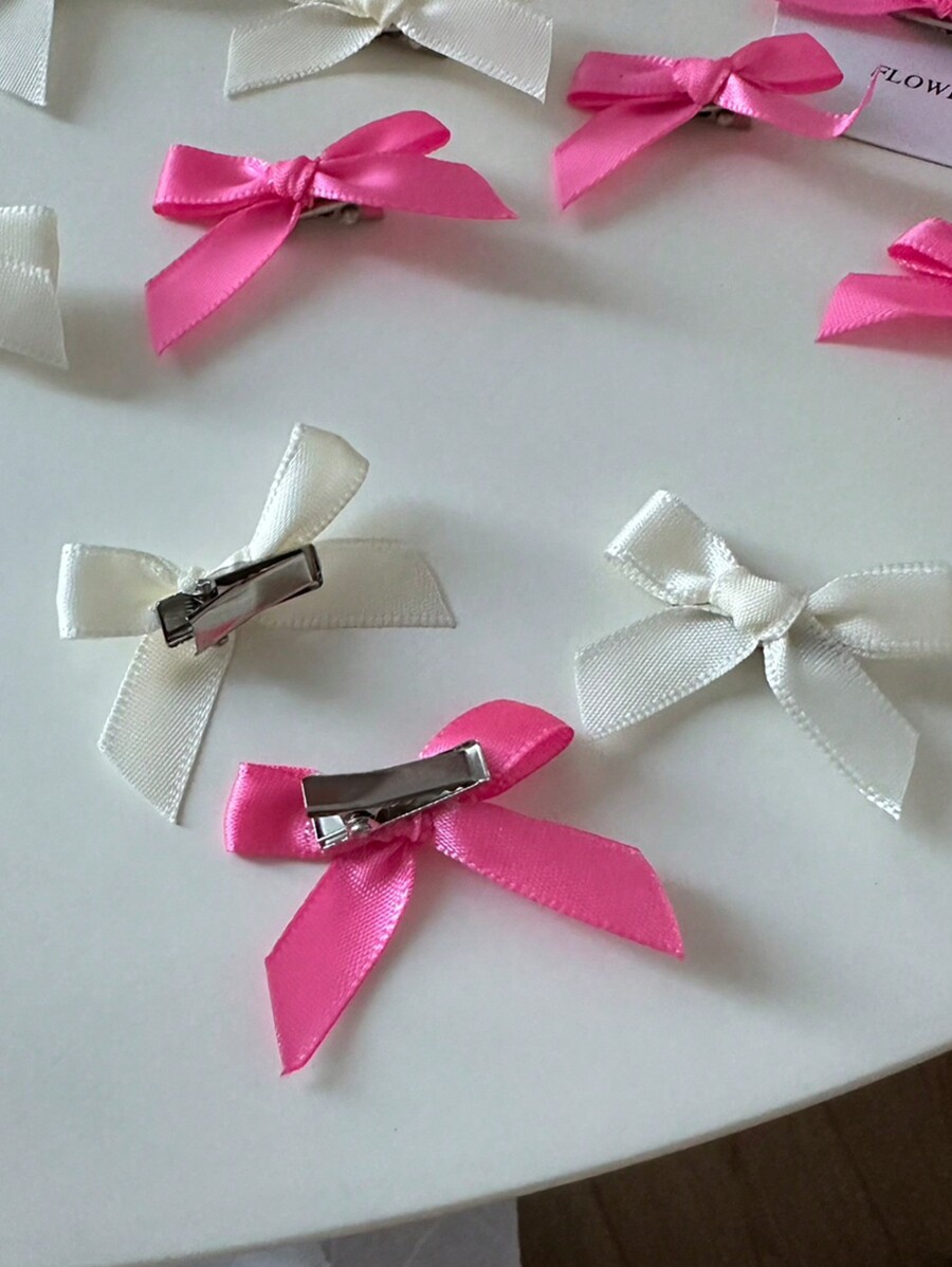 18/30pcs Women's Hair Accessories Set, Beige Ribbon Bowknot Hair Clips