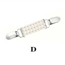 1pc Sweater Shawl Clip, Vintage Cardigan Collar Clip, Formal Shirt Brooch, Back Waist Clip, Rhinestone Pearl Clip, Women's Gift (Pearl And Rhinestone Style) - Multicolor - View 9