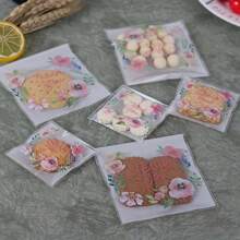100 piezas, Bolsas para aperitivos, Bolsas de regalo con flores autoadhesivas, Bolsas de celofán transparente para golosinas, Bolsas para galletas, Recuerdos para fiesta de cumpleaños y días festivos, Para negocios, restaurantes, uso doméstico, herramientas de cocina, accesorios de cocina (S 7cm*7cm, M 10cm*10cm,L 14cm*14cm)