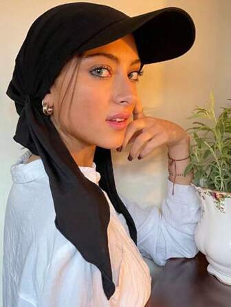 1個女性新款休閒時尚棒球帽或純色/多種顏色質感頭巾帽，可選單色或多色，髮罩/頭巾