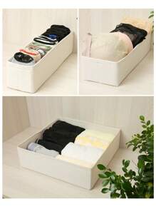 Pack Of 1, White Fabric Uncompartmentalized Storage Box, Linen Pinch Storage, Clothes Organizer, Wardrobe Clothes Pants Layered Storage Decorations Decor Festival Decor Room Decor Home Decor Decor Bedroom Decorbedroom,Organizer,Organiser,Home Storage,White T Shirt Women,Black Pants Women,Ladies Winter Clothes,Dress,Winter Clothes For Ladies,Elegant Woman Dresses,White Shirt For Ladies,Long Sleeve,White Jumpsuit For Women,Spring Dresses For Women,Spring Outfits For Women,Spring,Spring Clothes,Minimalist,Summer Tops - White - View 5