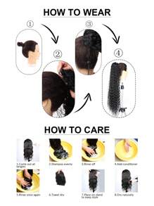 30 Inch Curly Ponytail Extensions Synthetic Deep Wave Drawstring Ponytail For  Natural Hair Feeling With Clip In Thick Ponytail Dark Brown Hairpiece(#6A) - View 10