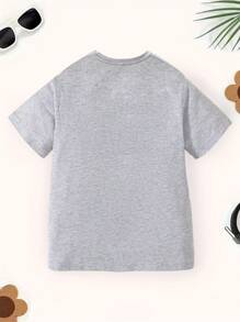 Young Boy Stylish Basketball Printed Crew Neck T-Shirt With Bold & Cool Design, Summer