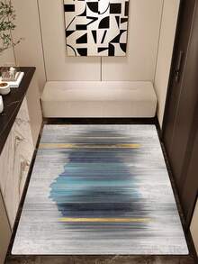 1入灰藍色地毯,豪華簡約風格,水晶絨材質,850克/平方米,0.8厘米厚度,防滑可水洗矩形起居室地氈,適用於家居裝飾、臥室和房間裝飾 - 灰藍色 - 查看 4