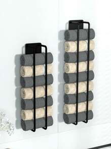 1个卷曲毛巾壁挂式毛巾架，浴室毛巾收纳架，节省空间的金属毛巾架，用于存放小毛巾，浴室配件，家居收纳整理浴室用品浴室工具