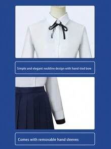 5 Piezas/set Conjunto De Uniforme Escolar Japonés De Estilo Juvenil Y Encantador (uniforme Jk) Adecuado Para Fiesta, Actuación En El Escenario, Convención De Cómics - Multicolor - Ver 5