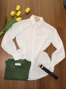 Women Two-Piece Outfits - Army Green - View 2