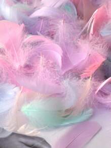 200 piezas/juego, Plumas de colores - Perfecto para manualidades DIY, bodas, cumpleaños y fiestas - Pequeño regalo creativo y accesorio de decoración de fiestas - Multicolor - Ver 6