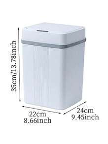 1 件适用于厨房和浴室的智能传感器垃圾桶，自动打开盖子，防漏，防臭，狭窄空间 - 白色 - 查看 2