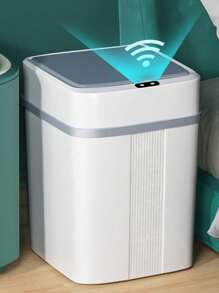 1 件适用于厨房和浴室的智能传感器垃圾桶，自动打开盖子，防漏，防臭，狭窄空间 - 白色 - 查看 1