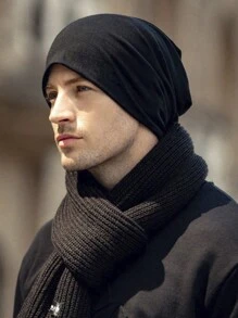 1 Pièce Casquette De Bonnet D'extérieur Décontractée En Tissu Solide Pour Homme Pour Une Utilisation Quotidienne Et Des Activités En Extérieur En Automne Et En Hiver