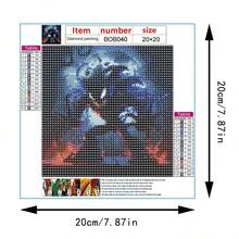 1入組5D DIY鑽石畫套件，20*20cm/7.87in*7.87in圓形鑽石畫布，奇幻主題 - 彩色 - 查看 2