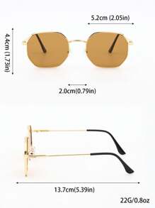 1 副男士超大多边形镜框时尚眼镜，时尚百搭，附赠礼盒和眼镜布，适合驾驶、钓鱼、日常生活和户外旅行配件，防风沙 - 彩色 - 查看 9