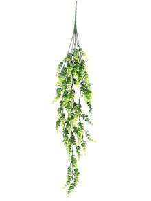 1入組人造懸掛植物,假的懸掛植物,仿真尤加利樹葉綠色藤蔓,戶外防紫外線塑料植物,家庭花園婚禮派對室內室外裝飾（綠色）
