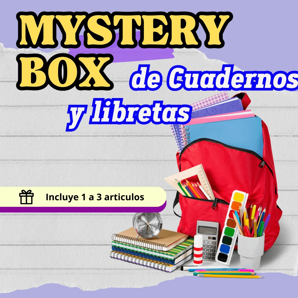HOT SALE Mystery Box De Cuadernos y Libretas Para Escuela Primaria Secundaria Universidad Cuadradas o Rayas Al Azar - Multicolor - Ver 1
