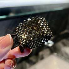 1只帶鑽石裝飾的金屬馬尾夾，頭髮配飾 - 彩色 - 查看 11