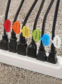 20pcs Reusable Cable Labels Organizer With Writable Tags, Cable Ties And Wire Labels For Easy Identification Of Cables Used In Electronics, Computers And Other Cable Management Collections Cable Organizer Polyamide