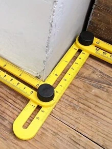 1入組可折疊多角度可移動四摺尺的量具,由abs塑料製成 - 黃色 - 查看 1