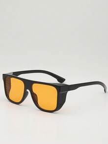 Yellow Lens Night Vision Fashion Glasses, European And American Punk Style, Essential Equipment For Riding And Outdoor Activities, And Wind Sand Prevention Street - A - View 12