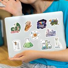 50pcs Science Laboratory Stickers,Cartoon Adorable Biology Doodle,Waterproof Vinyl Decals For Water Bottle,Laptop,Phone,Skateboard,Guitar,Luggage,Scrapbook,Hard Hat,Party Supplies Decoration For Kids,Teens,And Adults Stickers Cute,Laboratory Stickers,Stickers>Ipad,Science,Biology,Chemistry,Chemistry Lab,Stickers For Phone,Teen,Science,Chemistry,Biology,Computer Stickers,Stickers For Phone,Microbiology - Multicolor - View 5