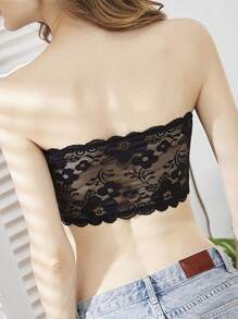 3 Stücke/Set Damen Sexy Spitzen BH mit Bandeau-Stil, trägerloses & drahtloses Lingerie Set