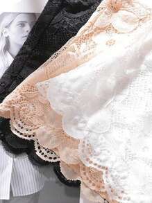 3 Stücke/Set Damen Sexy Spitzen BH mit Bandeau-Stil, trägerloses & drahtloses Lingerie Set