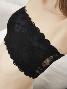 3 Stücke/Set Damen Sexy Spitzen BH mit Bandeau-Stil, trägerloses & drahtloses Lingerie Set