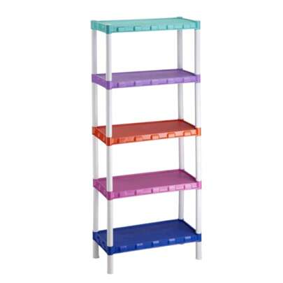 Estante Prateleira Modular Multiuso Organizadora Plástico Colorida com 5 Prateleiras - COM PEZINHOS