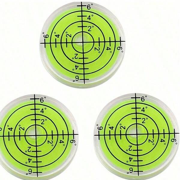 3pcs (32X7mm) Round Bubble Level With Scale, Micro Level Gauge For Horizontal Measurement Of Turntable, Camera, Tripod, Telescope