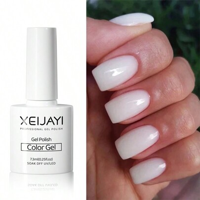 XEIJAYI Xeijay 1 Peça 7,3 Ml Esmalte De Gel Para Unhas Gel De Leite Branco Transparente Gel Popular Para Inverno Presente De Natal Para Mulheres