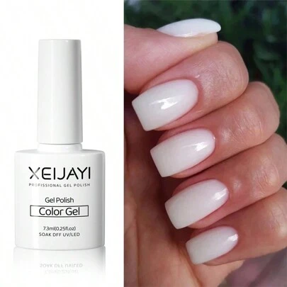 XEIJAYI XEIJAY 1pc 7.3ml Gel Nail Polish Ice Transparent Milk White Nail Polish Gel Popular For Winter Christmas Gift For Women