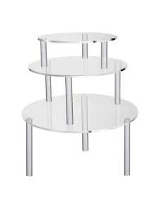 Acrylic Round Cake Stand Dessert Display Rack, Transparent Crystal Ornament Holder For Birthday Party Wedding