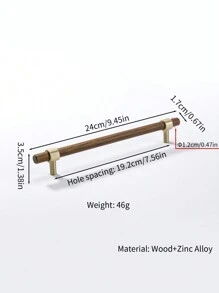 1pc Wooden Walnut Drawer Handle - Multicolor - View 10