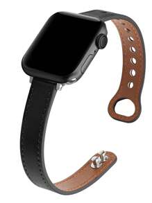 1條女款時尚柔軟舒適pu皮革錶帶 40mm、ulrta2 49mm 44mm 45mm 41mm 42mm 38mm腕帶手鍊 適用於 Series Se 9 8 7 6 5 4 3 2 1 Apple Watch 配件