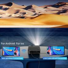 YERSIDA Wifi MINI Projector Theater Cinema Sync For Android For IOS Phone Screen Beamer Portable Home Support 1080P Movie Projector - UK Plug(220-240V) - View 6