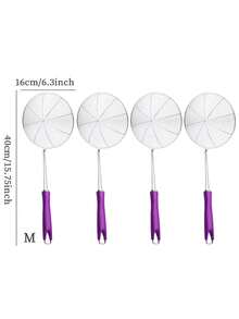 1pc Stainless Steel Wire Strainer, Comfortable Handle, Easy To Retrieve, Quick Drainage Of Water And Oil - Purple - View 25