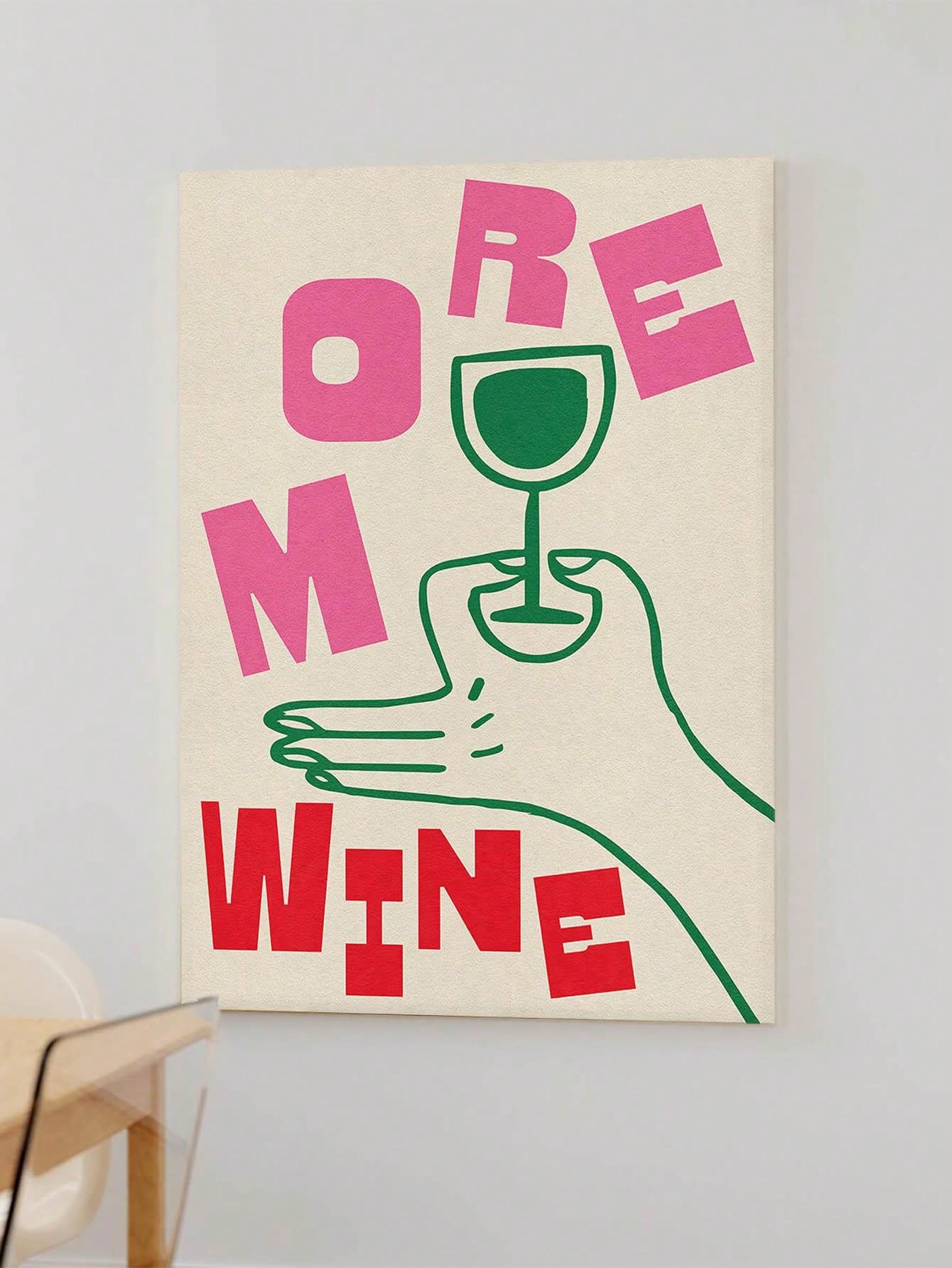 1 Pieza Arte De Pared De Vino, Carteles De Pintura De Dibujos Animados De Vino, Pintura De Pared