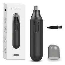 Recortadora Portátil De Vello Nasal Eléctrica Con Sistema De Limpieza De Vello Naso Y Auricular Para Hombres Y Mujeres, Recortadora De Vello Nasal Recargable, Nueva Versión De Viaje, Cortadora De Vello Nasal Eléctrica Para El Mercado Trasnfronterizo, Lavable, Para Cejas, Línea Del Cuello, Vello Nasal Y Auricular, Recortado De Detalles De Precisión. - Negro - Ver 1