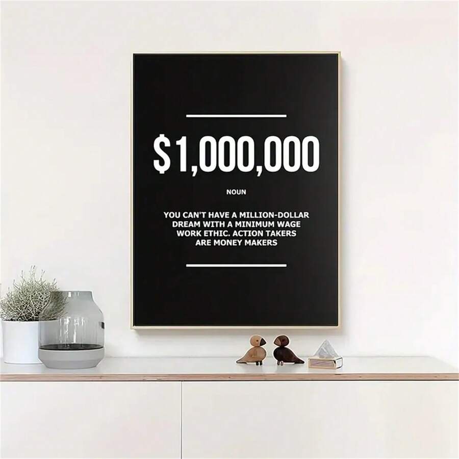 1件啟發性引言海報,金色棋子激勵人生引言帆布畫,辦公室臥室牆壁裝飾啟發性藝術圖片,家居裝飾,不含相框 - 彩色 - 查看 1