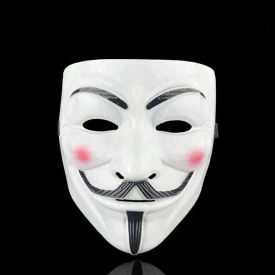 1入組恐怖鬼臉/全臉男士面具，適用於電影角色扮演 - 白色 - 查看 1