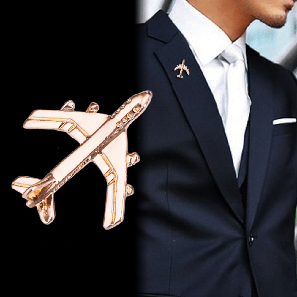 1 pieza Broche de avión en miniatura con diseño elegante y simple, ideal para usar diariamente como accesorio casual para trajes, ropa, bolsos y mochilas