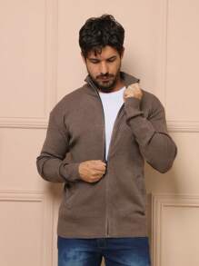 Men Sweaters - Rust Brown - View 2
