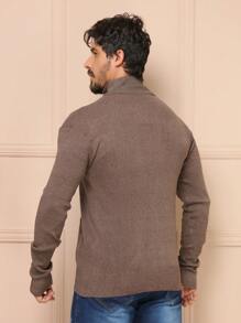 Men Sweaters - Rust Brown - View 7