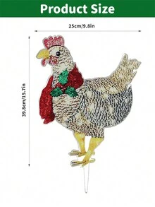 1pc Led Light Up Rooster Scarf, Animal Decor Festival Decoration, Random Light Color For Indoor & Outdoor Courtyard Lawn Garden Decoration - Multicolor - View 2