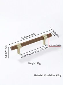 1pc Wooden Walnut Drawer Handle - Multicolor - View 8