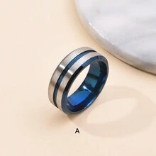 4pcs Đơn giản & Đúng mốt Băng rộng Nhẫn , Hàn Quốc Phong cách Với Kim cương , Thép không gỉ Cặp đôi Nhẫn , Của phụ nữ Phụ kiện - Nhiều màu - Xem 7