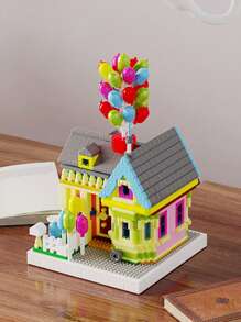 Mini Up Flying House With Balloons Micro Building Blocks Model Set City Construction Bricks Toys Desktop Home Decor Room Decoration - Multicolor - View 1