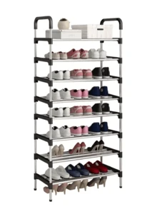 Zapatero de tubo de aluminio 8 niveles estante multifunción acero inoxidable para zapatos gran capacidad organizador moderno zapatero resistente almacenaje vertical clóset dormitorio entrada pasillo fácil de armar diseño compacto ideal calzado deportivo botas sandalias multifuncional ahorro espacio mueble zapatera para hogar y oficina - Multicolor - Ver 11