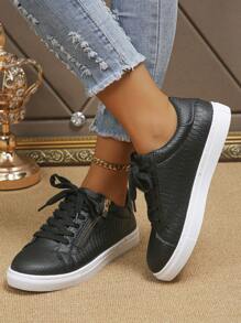 Của phụ nữ Ngoài trời Giải trí Giày thể thao , Thoải mái Và Linh hoạt , Lace-up Với Dây kéo bên - màu đen - Xem 6
