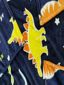 1條可愛的<夜光毯子,絨毛>藍色恐龍毯子,柔軟可愛,是女孩和男孩的絕佳禮物 - 藏蓝色 - 查看 8